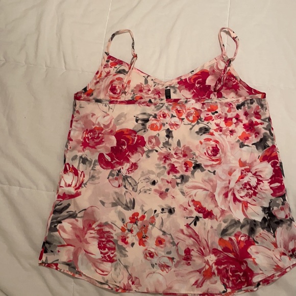 Gently worn size 6 pink floral silky cami with adjustable straps - Picture 3 of 4